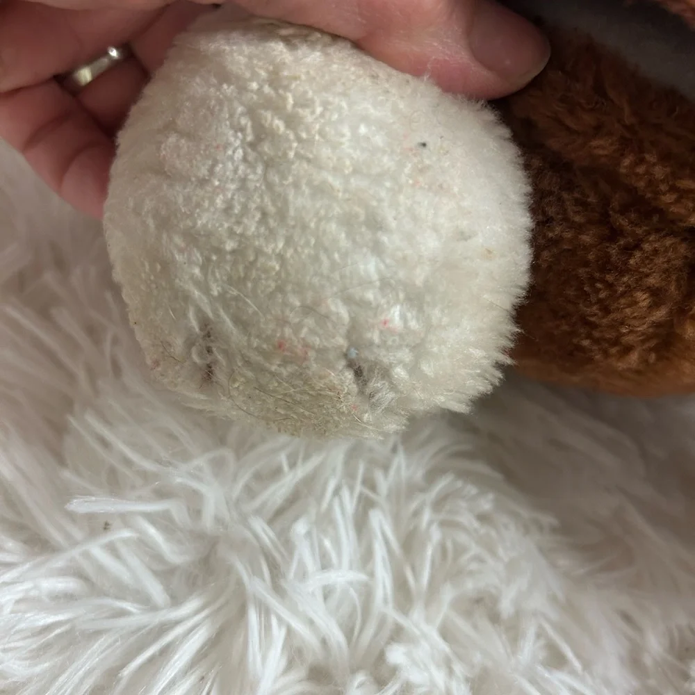 Russ Brown and Cream Plush Baxter Puppy Dog Stuffed Animal Puppet Vintage
